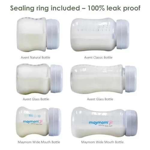 Maymom Travel Bottle Caps Compatible with Avent Bottles (6-Pack, Blue) | Replace Avent Natural Screw Ring & Sealing Disc thumbnail 9