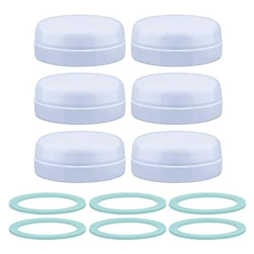 Maymom Travel Bottle Caps Compatible with Avent Bottles (6-Pack, Blue) | Replace Avent Natural Screw Ring & Sealing Disc thumbnail 2