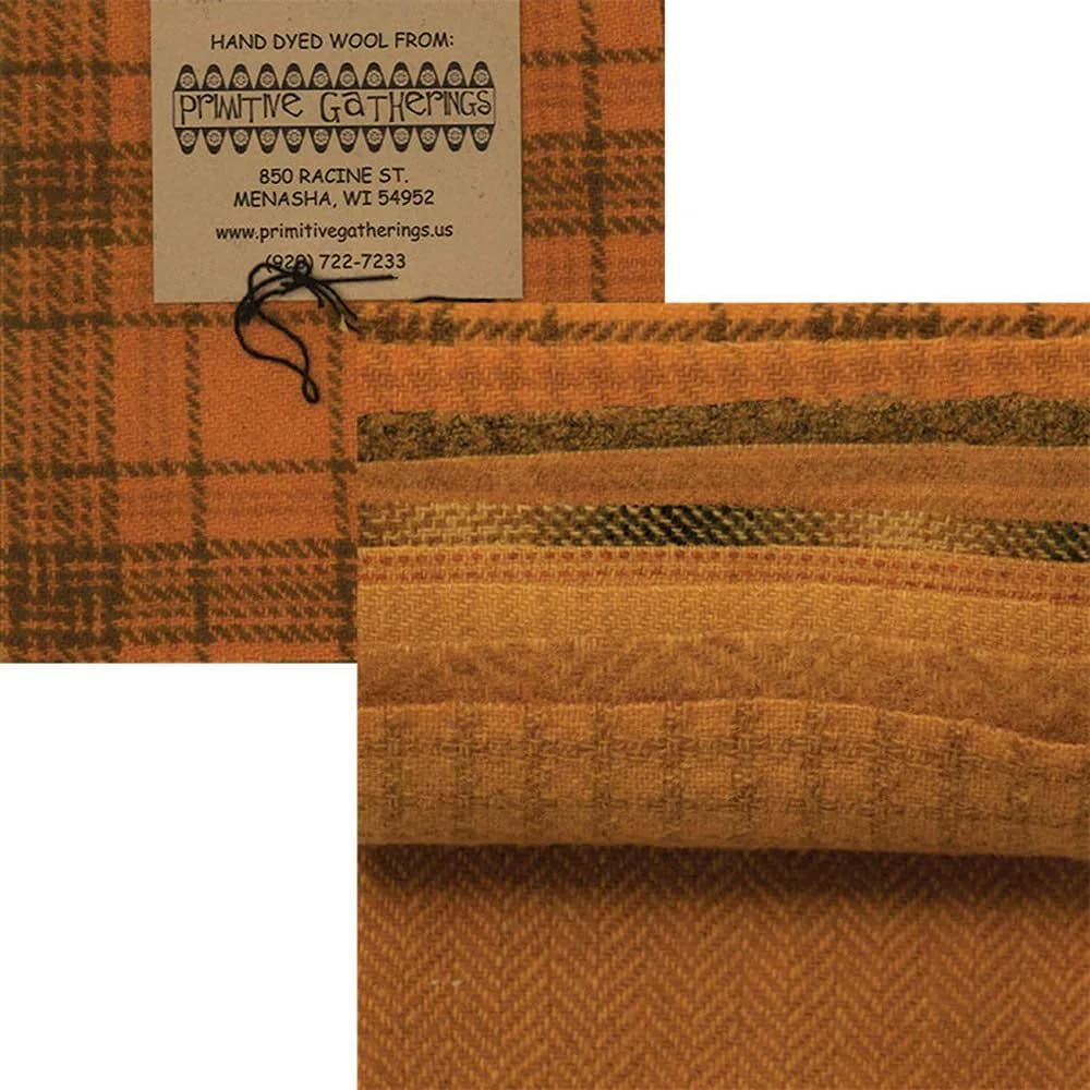 Moda Fabrics Primitive Gatherings Wool Charm Pack 10 5-inch Squares | Hand Dyed Wool for Quilting (70-120 chars)