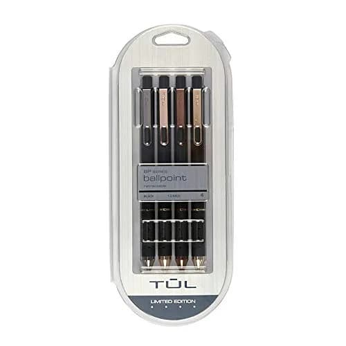 TUL Brilliance Ballpoint Pens, Medium Point 1.0mm, Black Ink, Pack of 4 | Smooth Writing & Comfortable Grip thumbnail 1