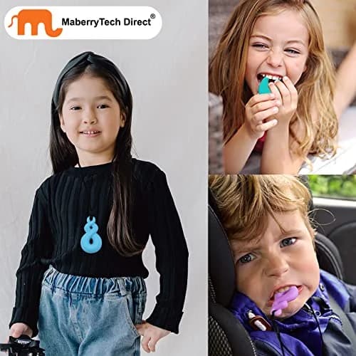 MaberryTech Direct Chew Necklace 4 Piece Set | Safe Silicone Chewy Sensory Toy for Kids thumbnail 6