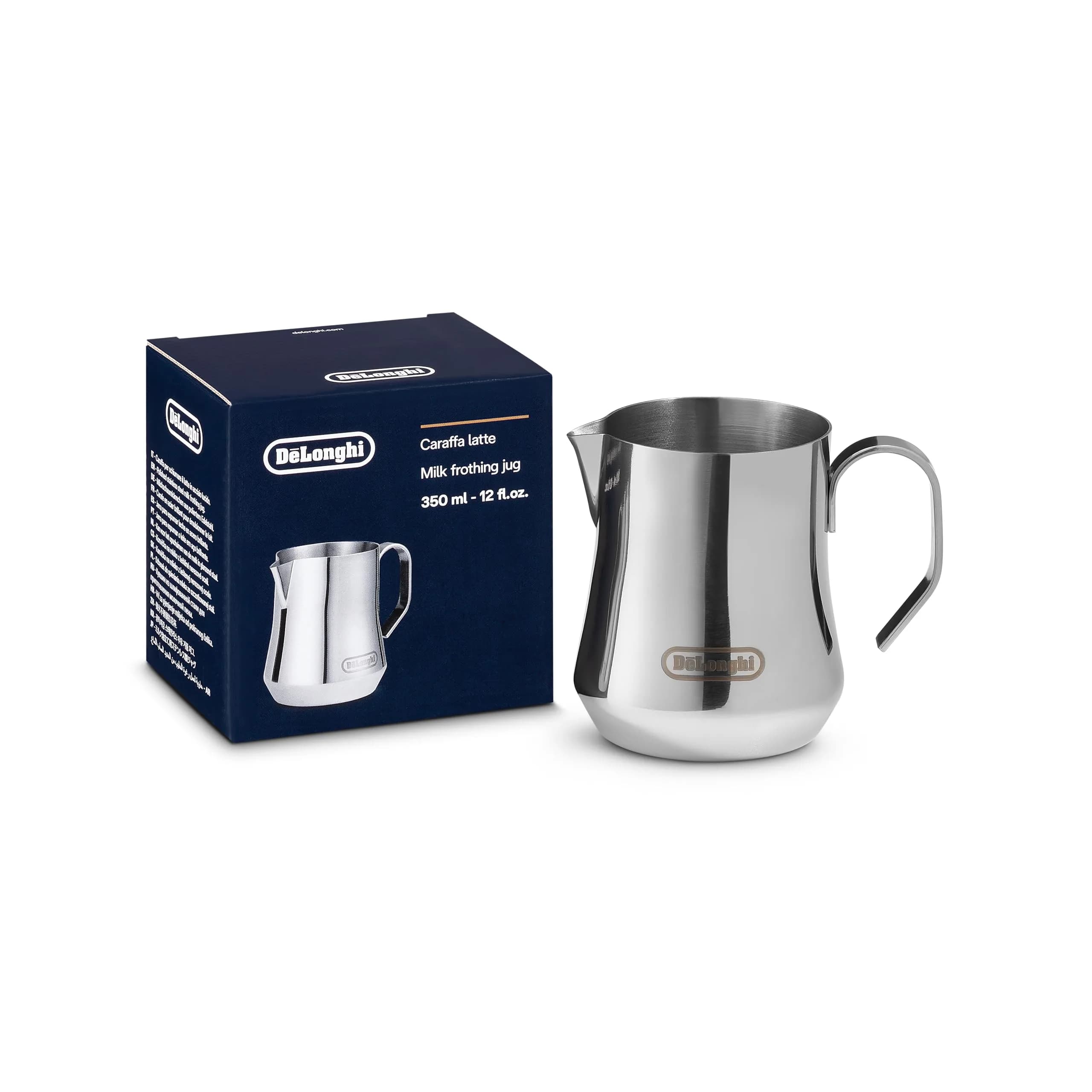 De'Longhi DLSC060 Milk Frothing Jug Stainless Steel 350ml (11.8 oz) | Perfect Cappuccino Foam — Stainless Steel