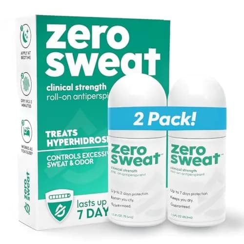 ZeroSweat Clinical Strength Antiperspirant Deodorant for Hyperhidrosis | 2.4 fl oz (2-Pack) | Stops Sweat for Up to 7 Days thumbnail 1