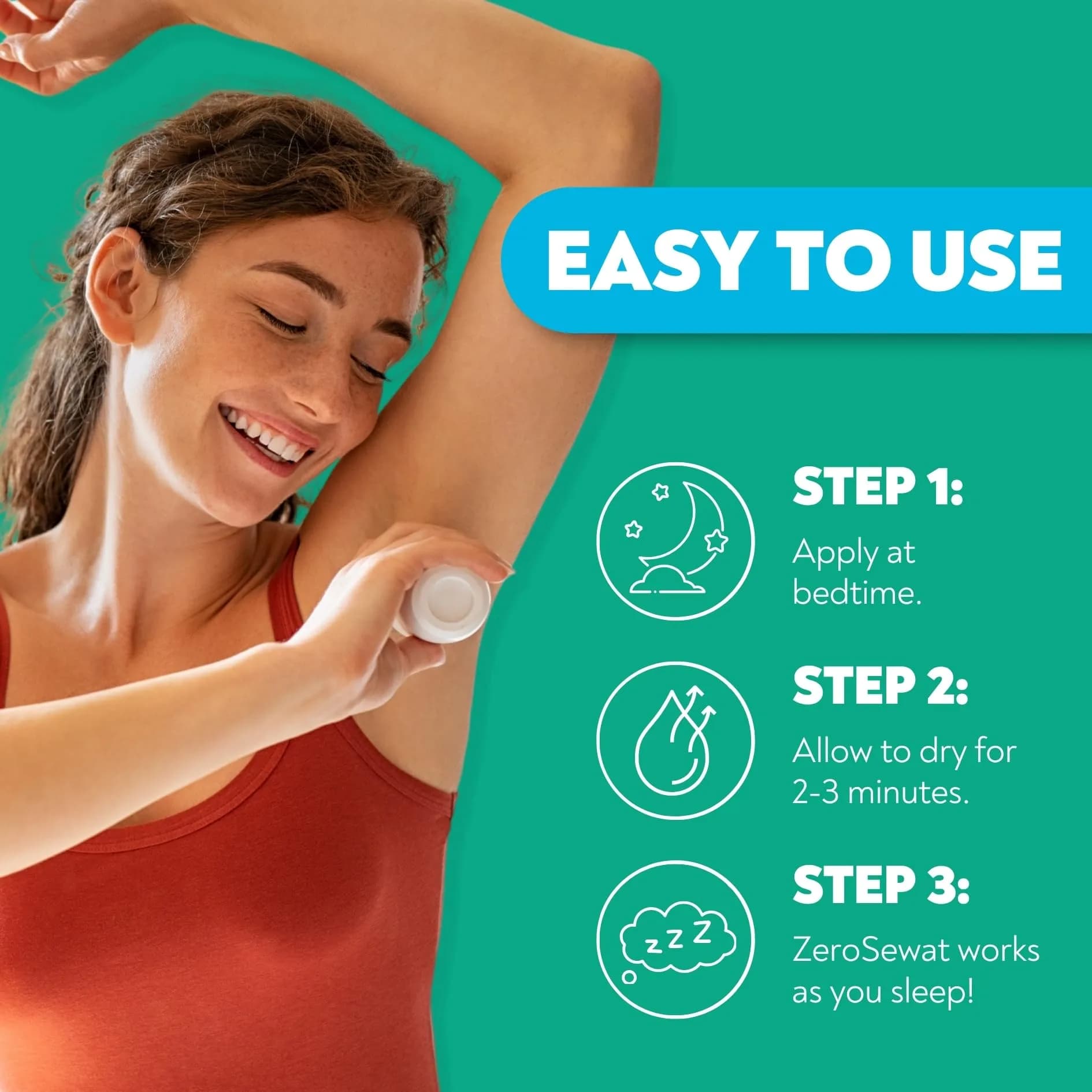 ZeroSweat Clinical Strength Antiperspirant Deodorant for Hyperhidrosis | 2.4 fl oz (2-Pack) | Stops Sweat for Up to 7 Days - view 7