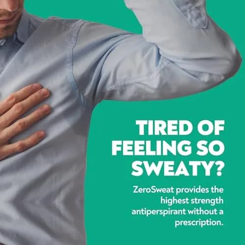 ZeroSweat Clinical Strength Antiperspirant Deodorant for Hyperhidrosis | 2.4 fl oz (2-Pack) | Stops Sweat for Up to 7 Days thumbnail 2