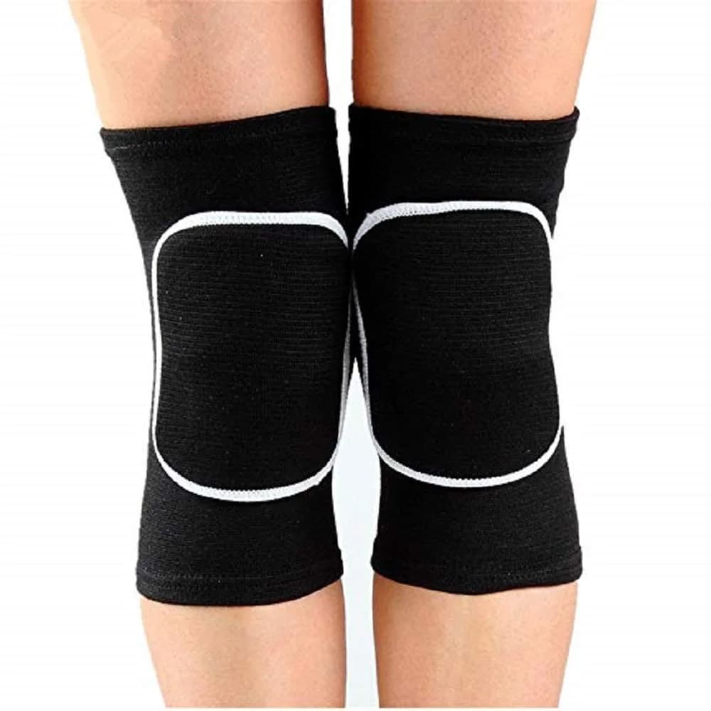 JUMISEE Kids Knee Pad Breathable Anti-Slip Support for Sports 4-12Y | Comfortable & Flexible — Black / Small(7-12 Years old)