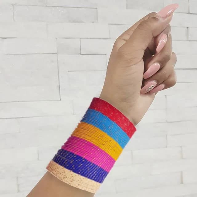 NMII Multicolour Metal Bangles Set for Women & Girls | 144 Bangles, 2 Inches | Perfect for Festivals & Daily Wear thumbnail 5
