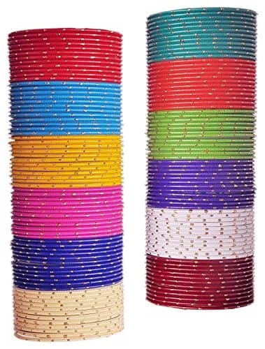 NMII Multicolour Metal Bangles Set for Women & Girls | 144 Bangles, 2 Inches | Perfect for Festivals & Daily Wear thumbnail 2