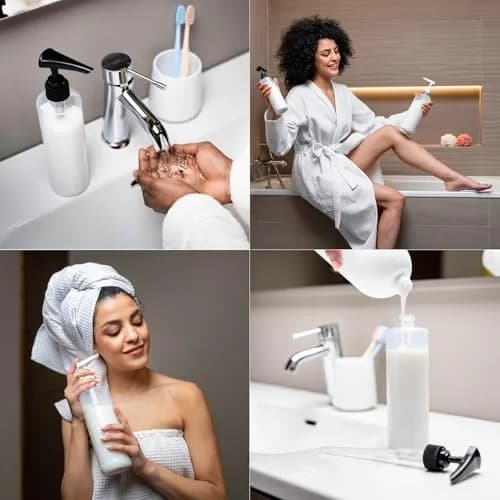 Bar5F White 33.8 oz Pump Dispenser | Universal for Shampoo & Conditioner (70-120 chars) thumbnail 6