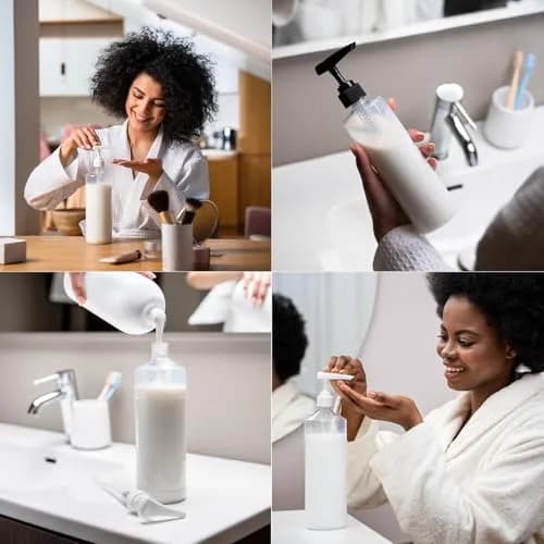 Bar5F White 33.8 oz Pump Dispenser | Universal for Shampoo & Conditioner (70-120 chars) thumbnail 7