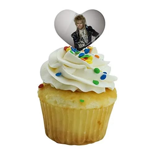 GRAPHICS & MORE David Bowie As Jareth From The Labyrinth Heart Love Cupcake Picks Set of 6 | Food-Safe Acrylic, 1.6" Wide thumbnail 5