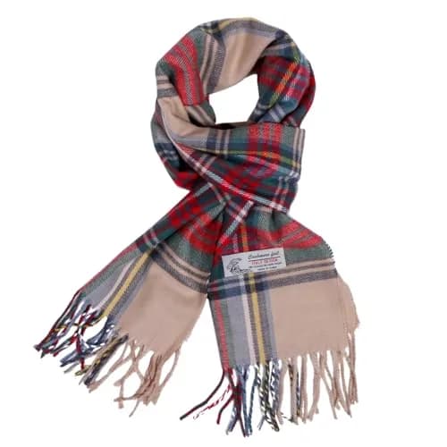 TZ Promise Plaid Cashmere Feel Scarf 183cm (72in) x 30.5cm (12in) | Soft Viscose Wrap for Men & Women thumbnail 1
