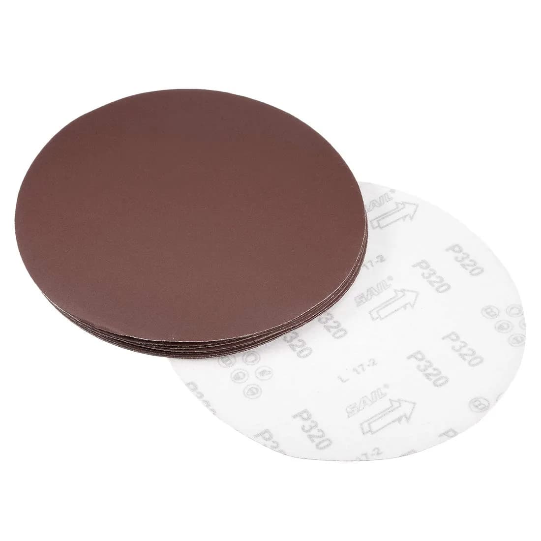 uxcell 9 Inch Sanding Disc 320 Grits | Aluminum Oxide Hook & Loop for Metal & Wood — 320 Grits