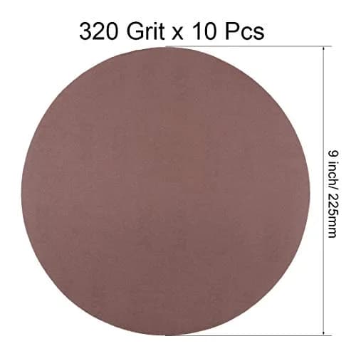 uxcell 9 Inch Sanding Disc 320 Grits | Aluminum Oxide Hook & Loop for Metal & Wood thumbnail 2