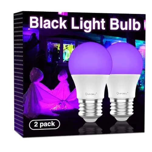 Onforu A19 LED Black Light Bulb 15W (E27 Base) | 395nm UV-A Glow for Parties & Decor thumbnail 1