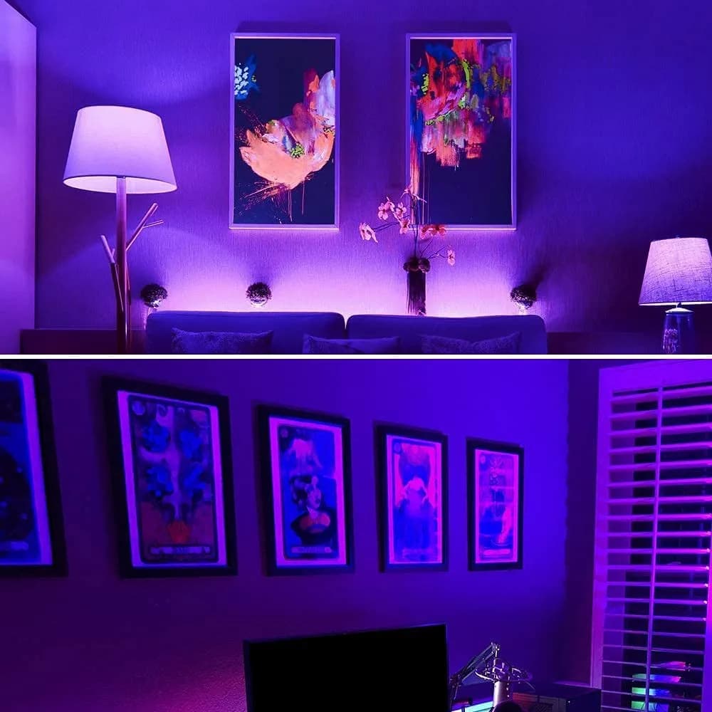 Onforu A19 LED Black Light Bulb 15W (E27 Base) | 395nm UV-A Glow for Parties & Decor - view 8