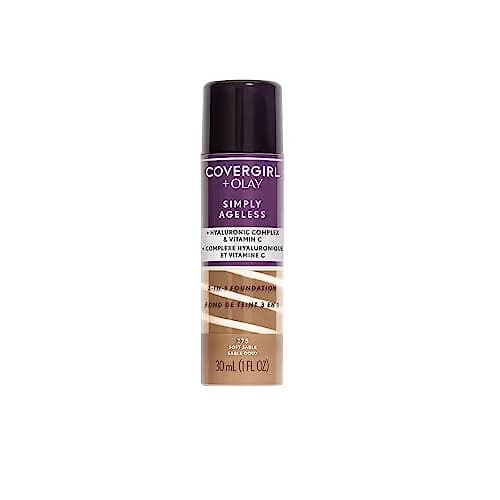 COVERGIRL Simply Ageless 3-in-1 Foundation - 275 Soft Sable | Anti-Aging Liquid Foundation with Hyaluronic Complex & Vitamin C thumbnail 1