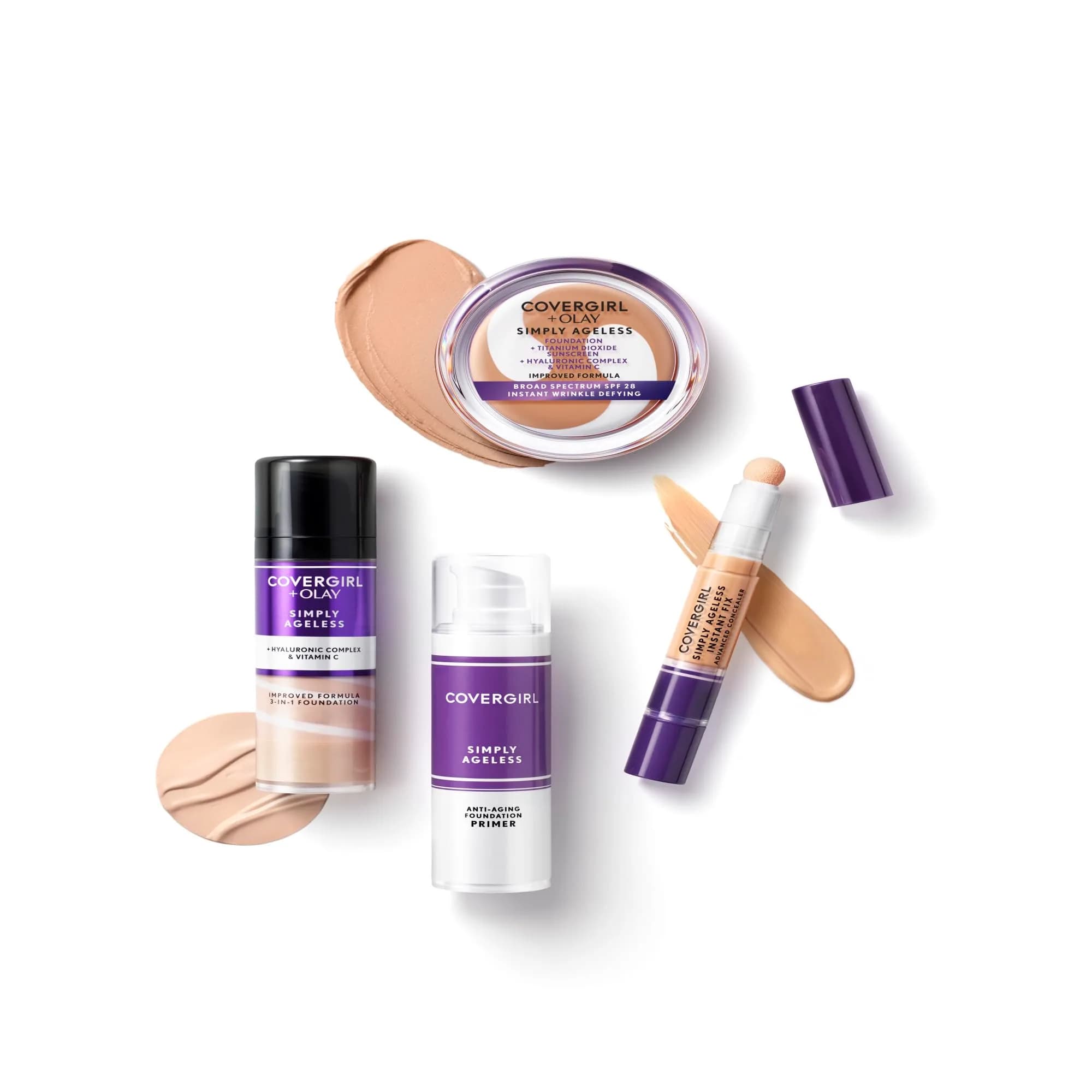 COVERGIRL Simply Ageless 3-in-1 Foundation - 275 Soft Sable | Anti-Aging Liquid Foundation with Hyaluronic Complex & Vitamin C - view 7