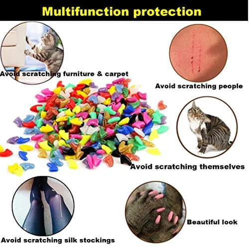 VICTHY Cat Nail Caps 140pcs (14 Colors) Small | Safe Adhesive & Applicators thumbnail 4