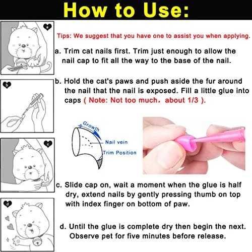 VICTHY Cat Nail Caps 140pcs (14 Colors) Small | Safe Adhesive & Applicators thumbnail 6