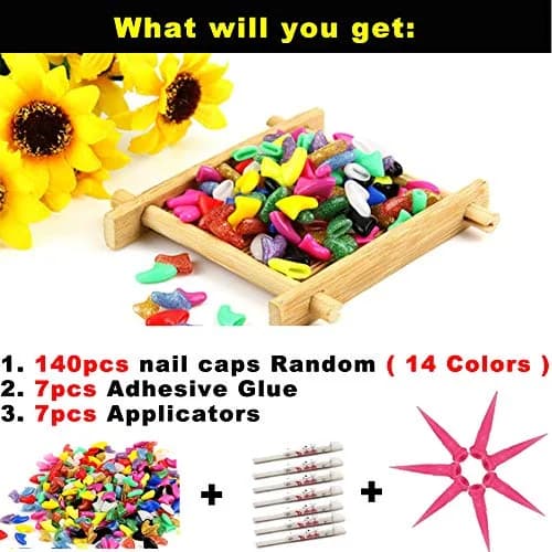 VICTHY Cat Nail Caps 140pcs (14 Colors) Small | Safe Adhesive & Applicators thumbnail 7