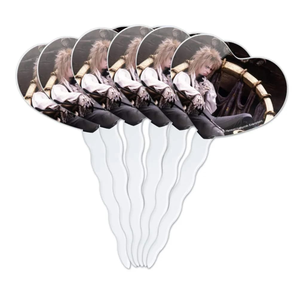 GRAPHICS & MORE Goblin King Jareth Cupcake Picks Set of 6 | Labyrinth David Bowie Acrylic Decor