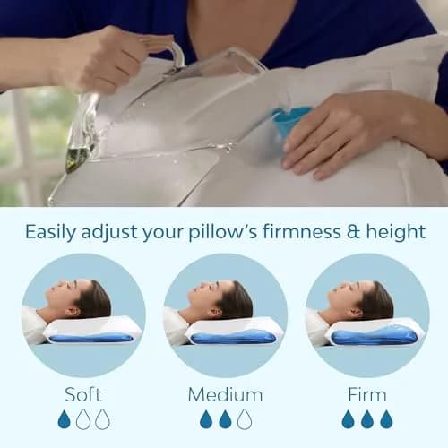 Mediflow Water Pillow Memory Foam Water Base Technology | Adjustable Neck Support (70-120 chars) thumbnail 5