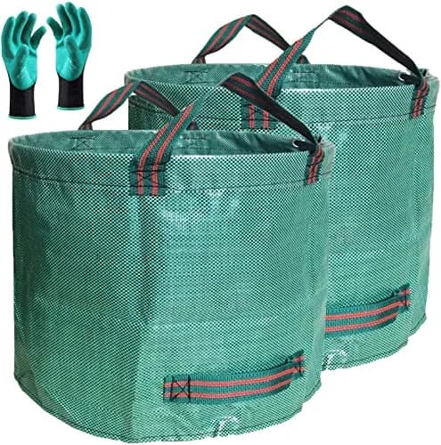 Tespher 137 Gallon Reusable Yard Waste Bags (D34"xH34") with Gloves | Heavy Duty Polypropylene for Lawn Debris thumbnail 1
