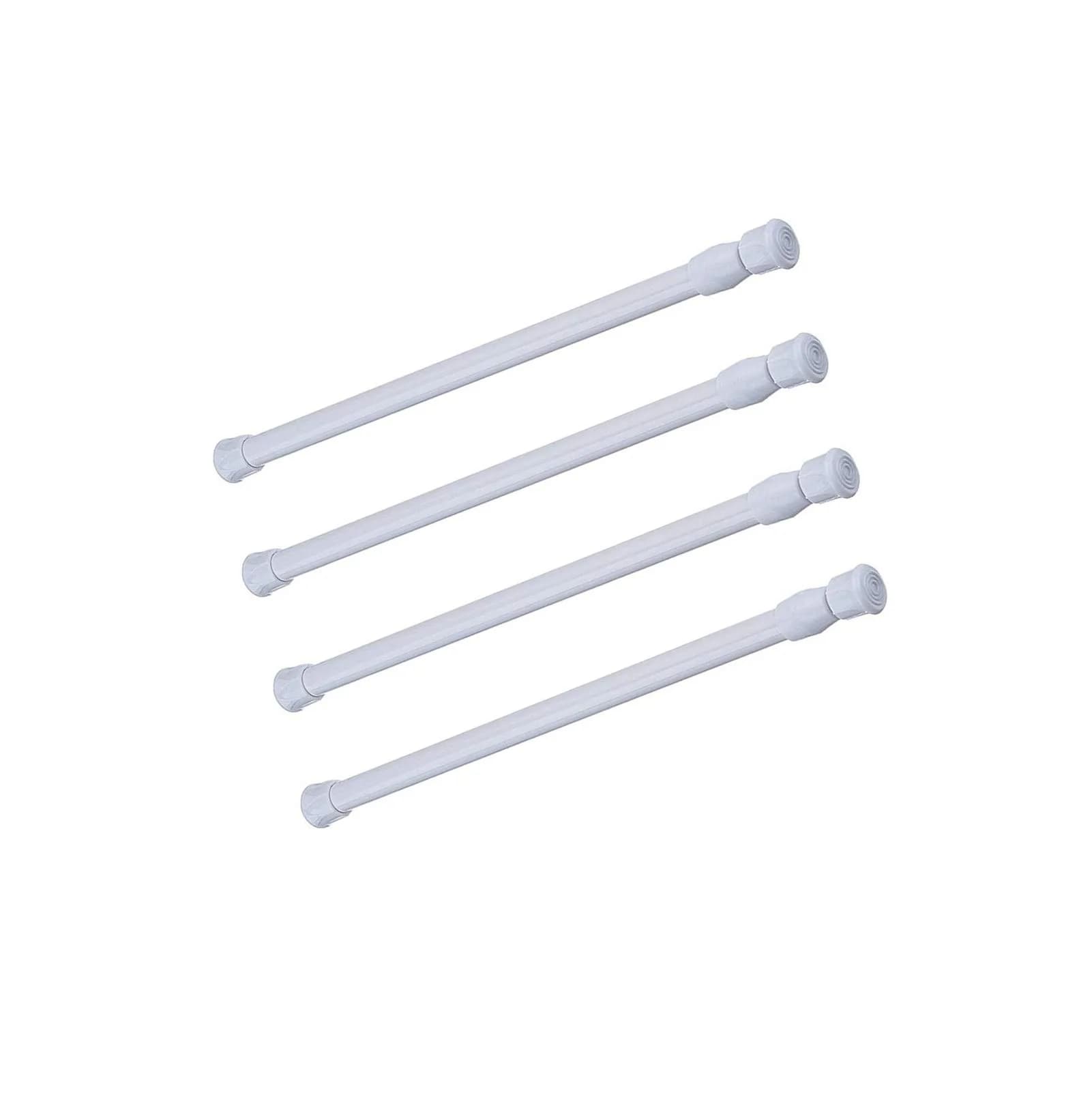 qinnsou Tension Rods 4 Pack 40-70cm (15.7-28 Inch) White | Rust-Proof Steel Shower Curtain Rods for Bathrooms & Closets - main product image