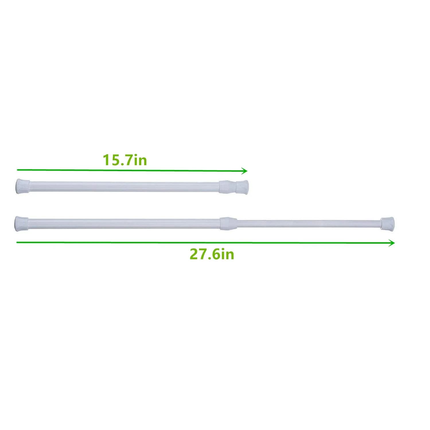 qinnsou Tension Rods 4 Pack 40-70cm (15.7-28 Inch) White | Rust-Proof Steel Shower Curtain Rods for Bathrooms & Closets - view 2