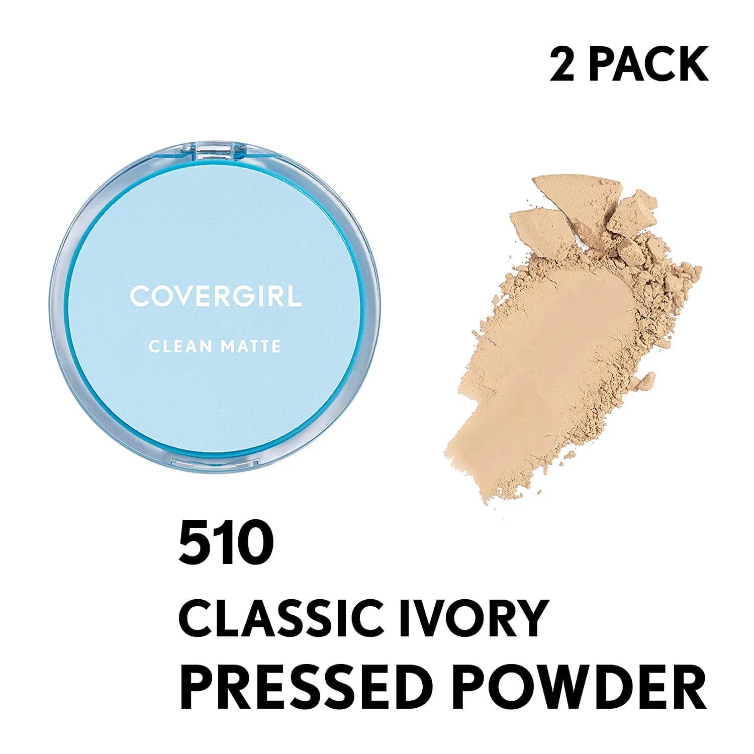 COVERGIRL Clean Matte Pressed Powder, Classic Ivory, 19.84 g (0.7 Oz) | Shine Control for Oily & Normal Skin - view 2