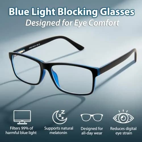 BLUE CUT Blue Light Blocking Glasses For Men/Women | Reduce Eye Strain & Fatigue in India thumbnail 2