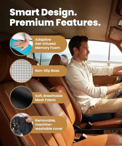 Everlasting Comfort Black Airflow Memory Foam Seat Cushion | Ergonomic U-Shape for Tailbone Pain Relief, Sciatica (Large) thumbnail 4