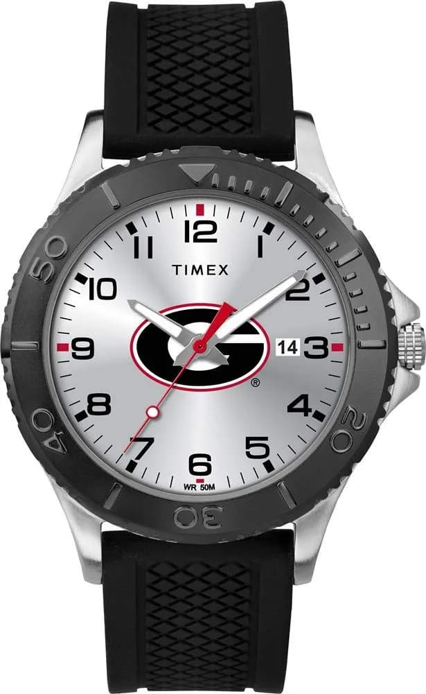 Timex Tribute Men's Collegiate Gamer 42mm Watch – Georgia Bulldogs with Black Silicone Strap