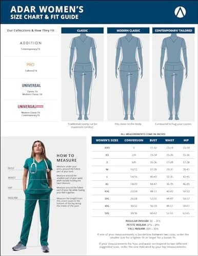 ADAR Medical Uniforms Underscrubs for Women 3 Pack - Long Sleeve Comfort Tee - XXS thumbnail 6