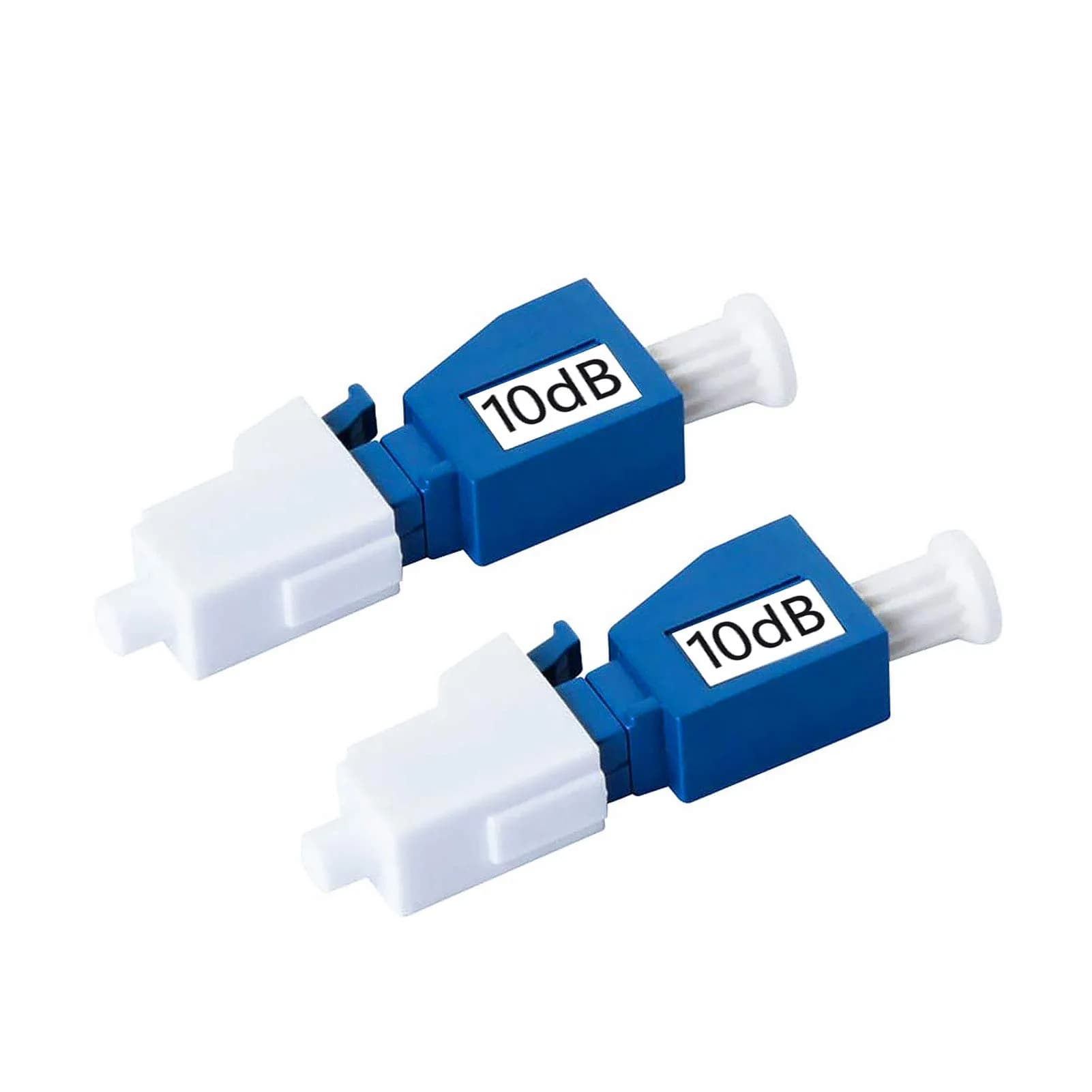 H!Fiber.com 2 Pack Single Mode LC 10dB Fiber Optic Attenuator | Ceramic Core, Male to Female, in-Line, Fixed, 3dB-10dB