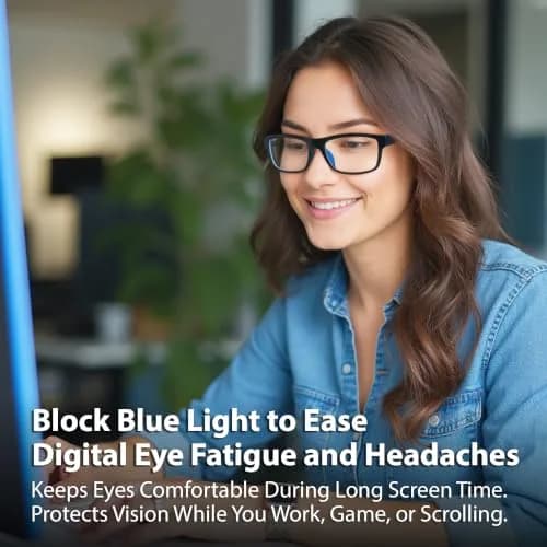 BLUE CUT Blue Light Blocking Glasses for Men/Women | Reduce Eye Strain & Fatigue (70-120 chars) thumbnail 4