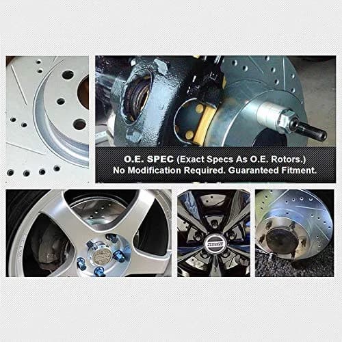 Power Sport Rear Brake Kit for Lexus LS460 2007-2017 | Drilled & Slotted Rotors with Ceramic Pads thumbnail 3