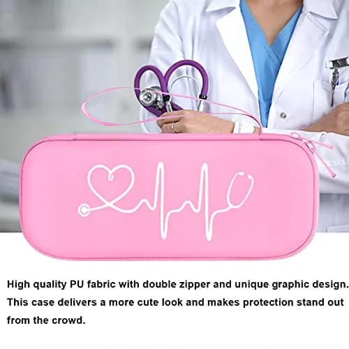 BOVKE Travel Carrying Case Compatible with 3M Littmann Classic III, Lightweight II S.E, MDF Acoustica Deluxe Stethoscope, Pearl Pink thumbnail 8