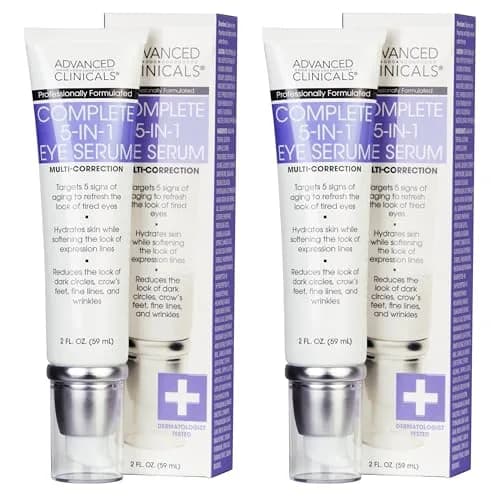 Advanced Clinicals 5-in-1 Eye Serum 2 Fl Oz | Multi-Benefit Anti-Aging Face Moisturizer for Dark Circles & Wrinkles thumbnail 1