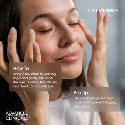 Advanced Clinicals 5-in-1 Eye Serum 2 Fl Oz | Multi-Benefit Anti-Aging Face Moisturizer for Dark Circles & Wrinkles thumbnail 5