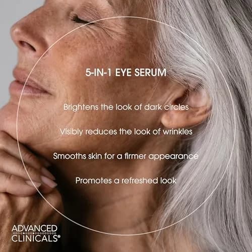 Advanced Clinicals 5-in-1 Eye Serum 2 Fl Oz | Multi-Benefit Anti-Aging Face Moisturizer for Dark Circles & Wrinkles thumbnail 3