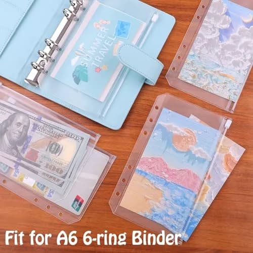 Antner A6 Binder Pockets 12 Pack Clear Zipper Folders 17.7 x 10.5 cm (6.9 x 4.1 inch) | Waterproof PVC Document Pouch Filing Bags thumbnail 3