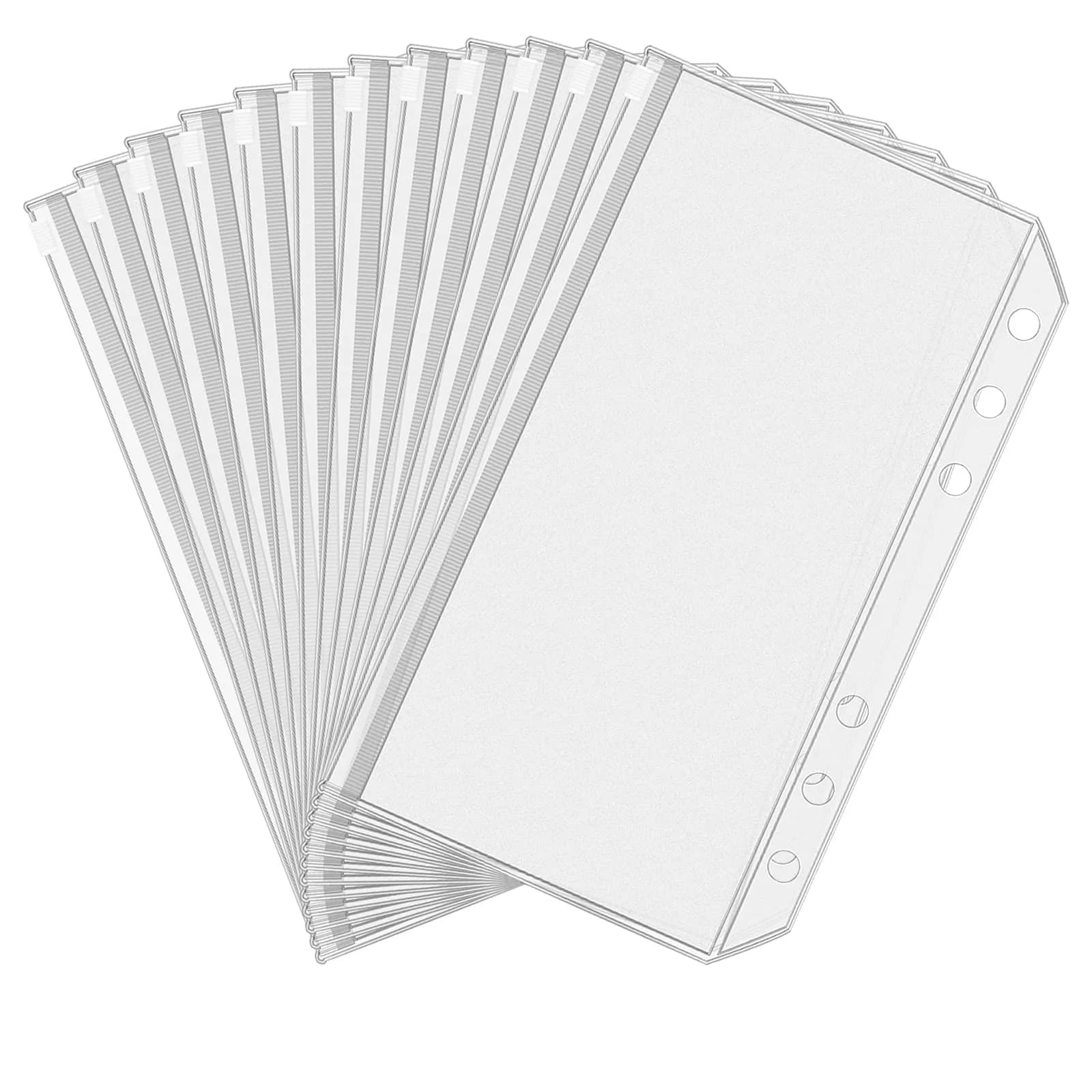 Antner A6 Binder Pockets 12 Pack Clear Zipper Folders 17.7 x 10.5 cm (6.9 x 4.1 inch) | Waterproof PVC Document Pouch Filing Bags - main product image