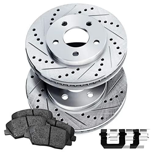 Power Sport Front Brake Kit Fits 2013-2021 Honda Accord | Cross-Drilled & Diamond Slotted thumbnail 1