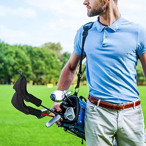 LONGCHAO Golf Club Head Cover Set for Driver & Woods | Thick 1680D Material, Interchangeable Tags, Black (3 pcs) thumbnail 7