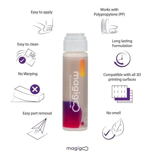 Magigoo Polypropylene 3D Printer Bed Adhesive Glue | Strong Bond, Easy Release, 50mL thumbnail 2