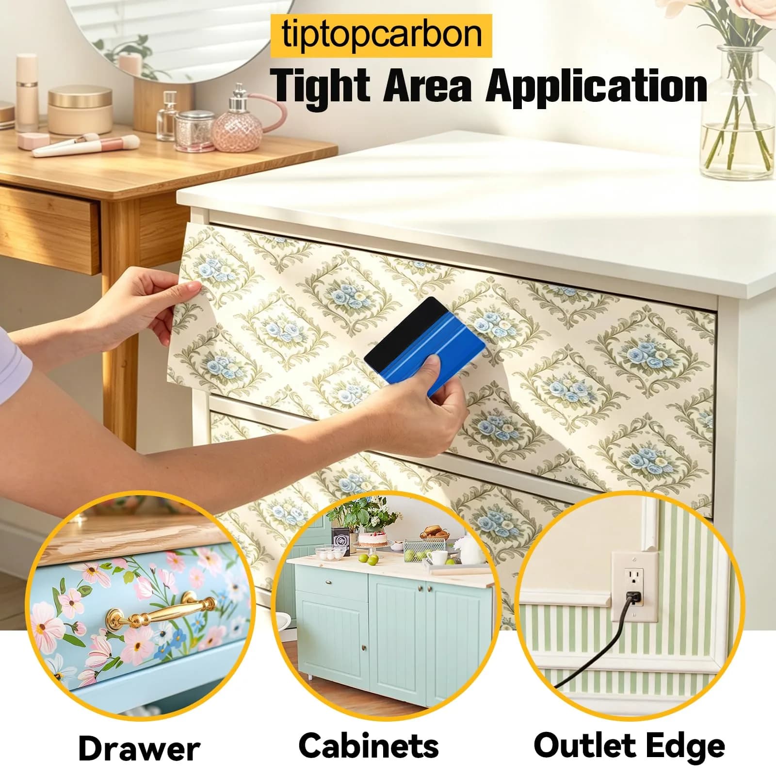 tiptopcarbon Wallpaper Smoothing Tool Kit with Craft Knife | 10.5 cm x 19.5 cm - view 6