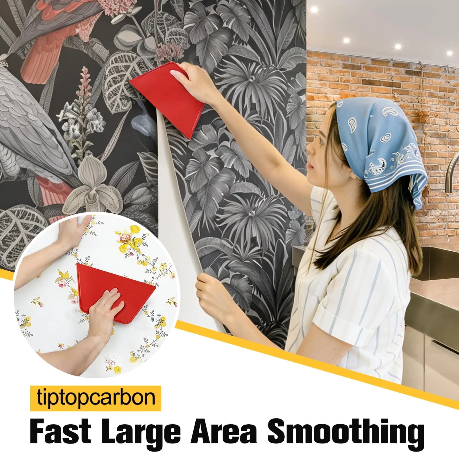 tiptopcarbon Wallpaper Smoothing Tool Kit with Craft Knife | 10.5 cm x 19.5 cm - view 2