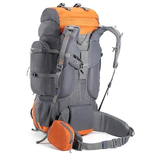 TRIPOLE Walker 55L Rucksack Orange | Internal Frame Backpack with Laptop Compartment & Rain Cover thumbnail 7